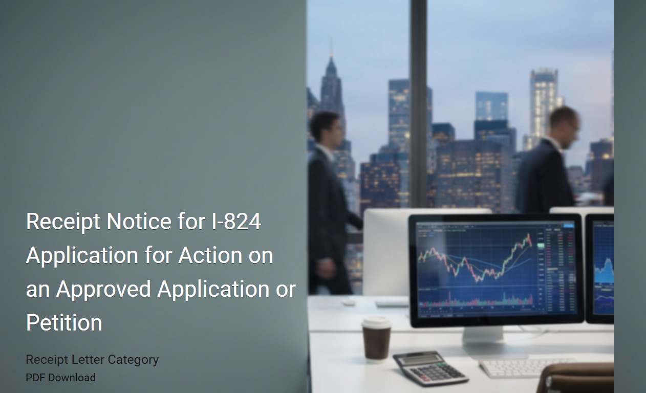 Receipt Notice for I-824 Application for Action on an Approved Application or Petition