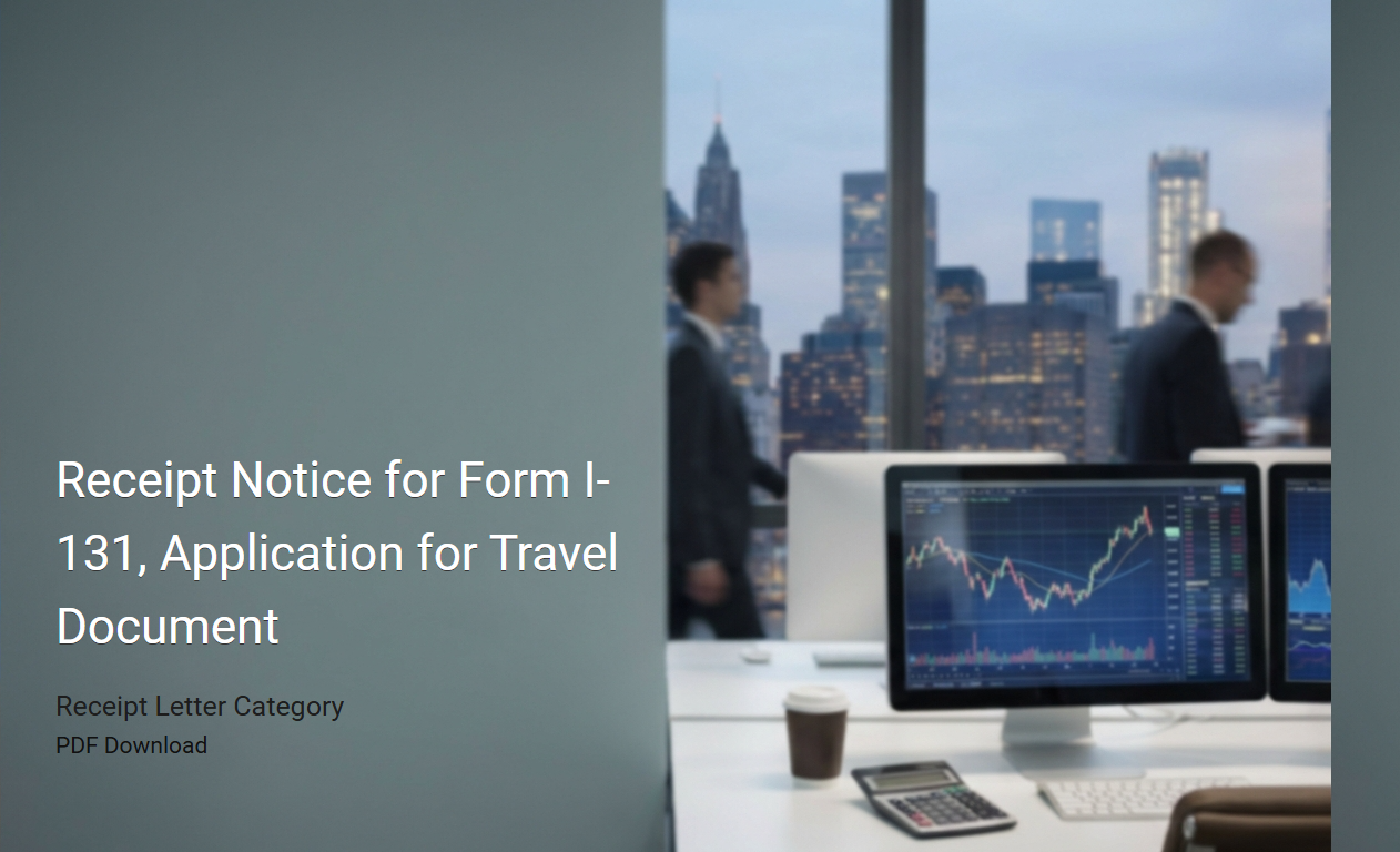 Receipt Notice for Form I-131, Application for Travel Document