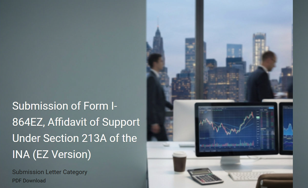 Submission of Form I-864EZ, Affidavit of Support Under Section 213A of the INA (EZ Version)