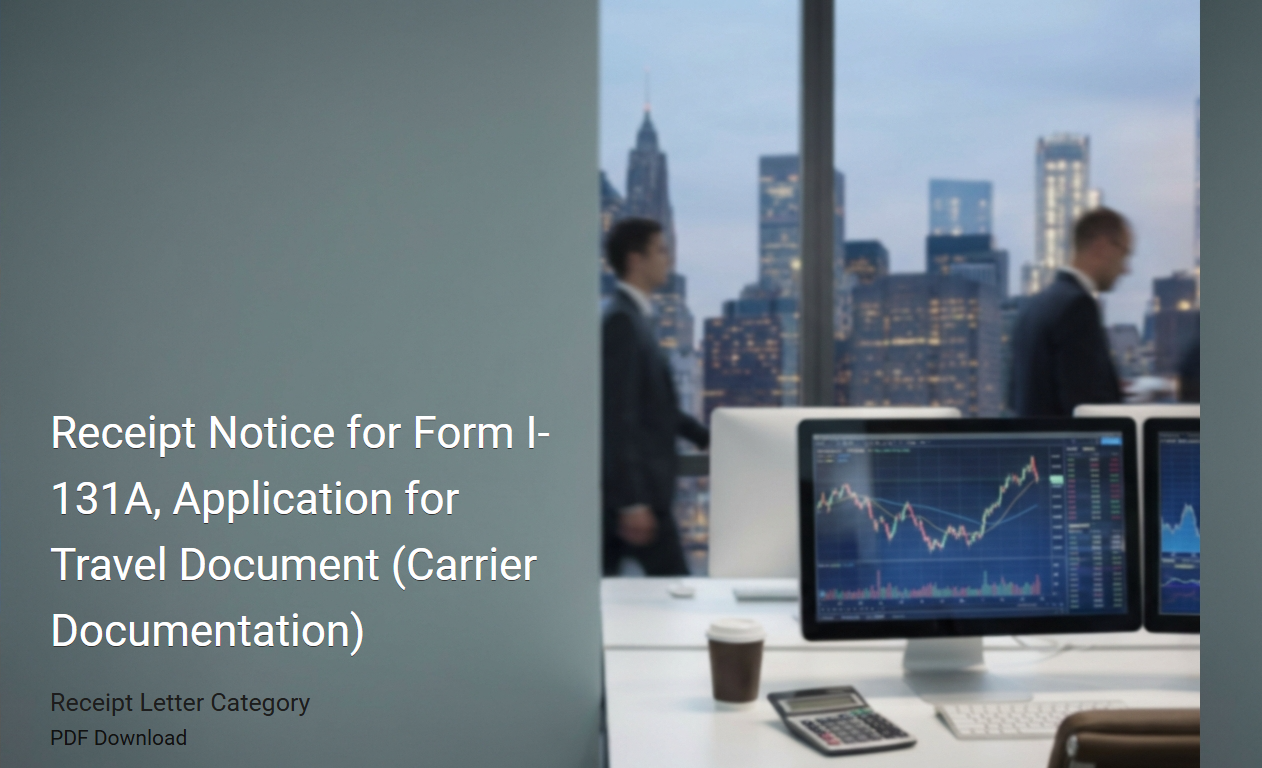 Receipt Notice for Form I-131A, Application for Travel Document (Carrier Documentation)