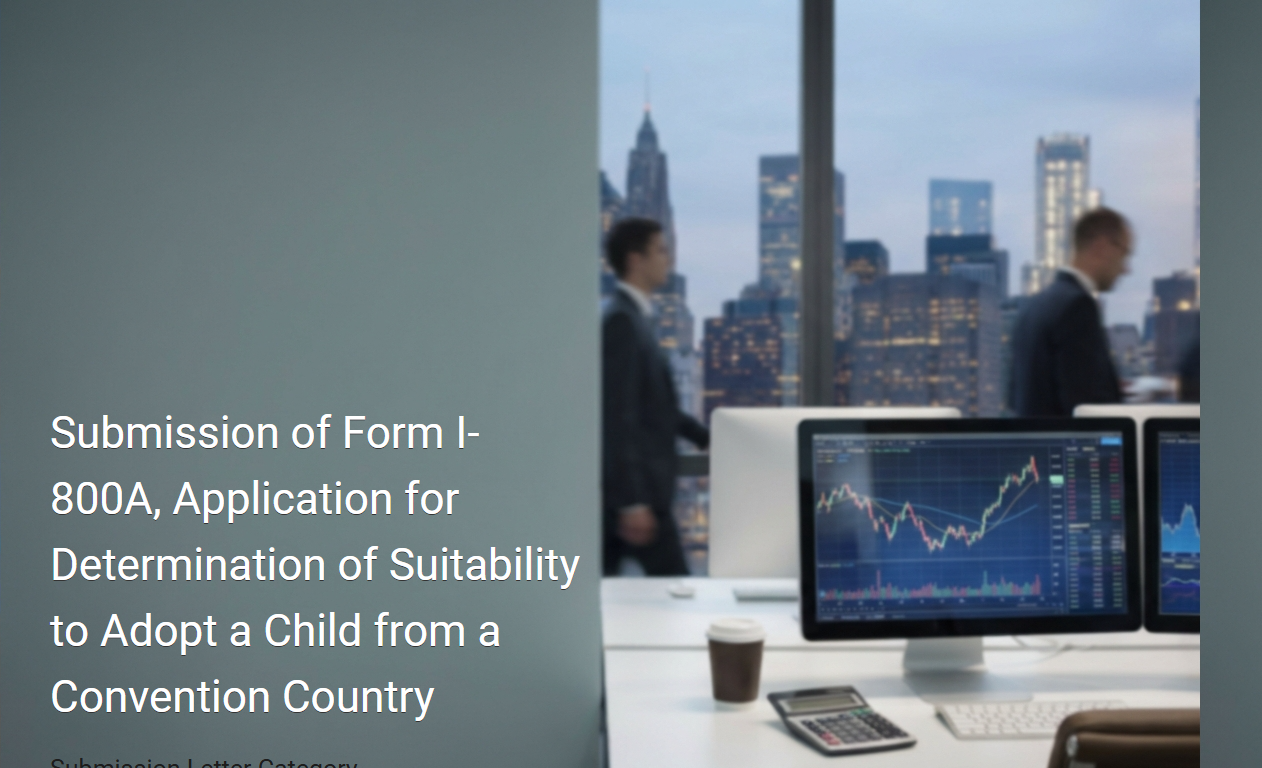Submission of Form I-800A, Application for Determination of Suitability to Adopt a Child from a Convention Country